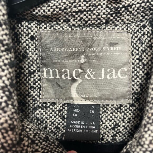 Anthropologie Mac & Jac tweed black and white coat size small - Picture 3 of 7